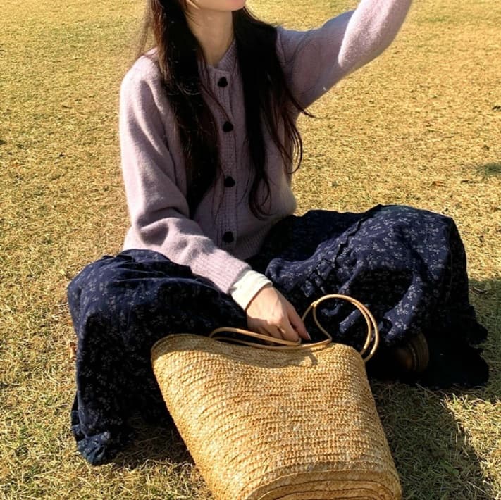 スカート ティアード 花柄ティアードフリルロングスカート