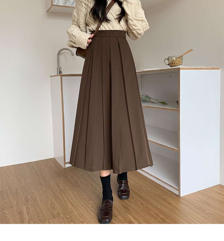 スカート ティアード ゆったりミモレ丈プリーツスカート