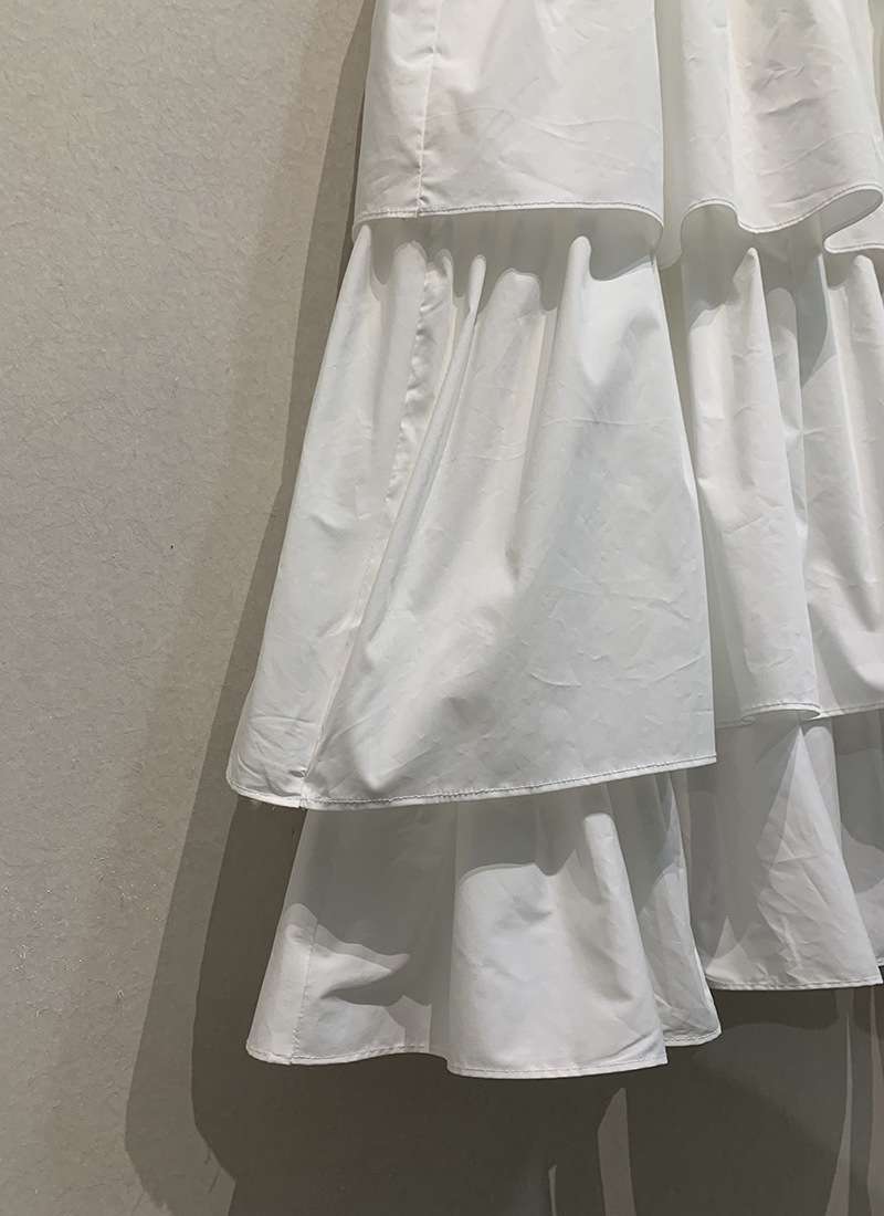 スカート ティアード ふんわりティアードフリルロングスカート