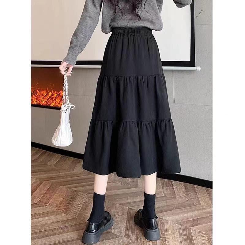 スカート ティアード ふんわりティアードマキシスカート