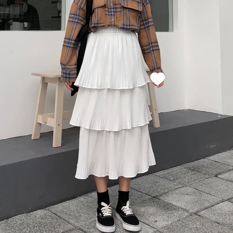 スカート ティアード ティアード重ね フレアラインスカート